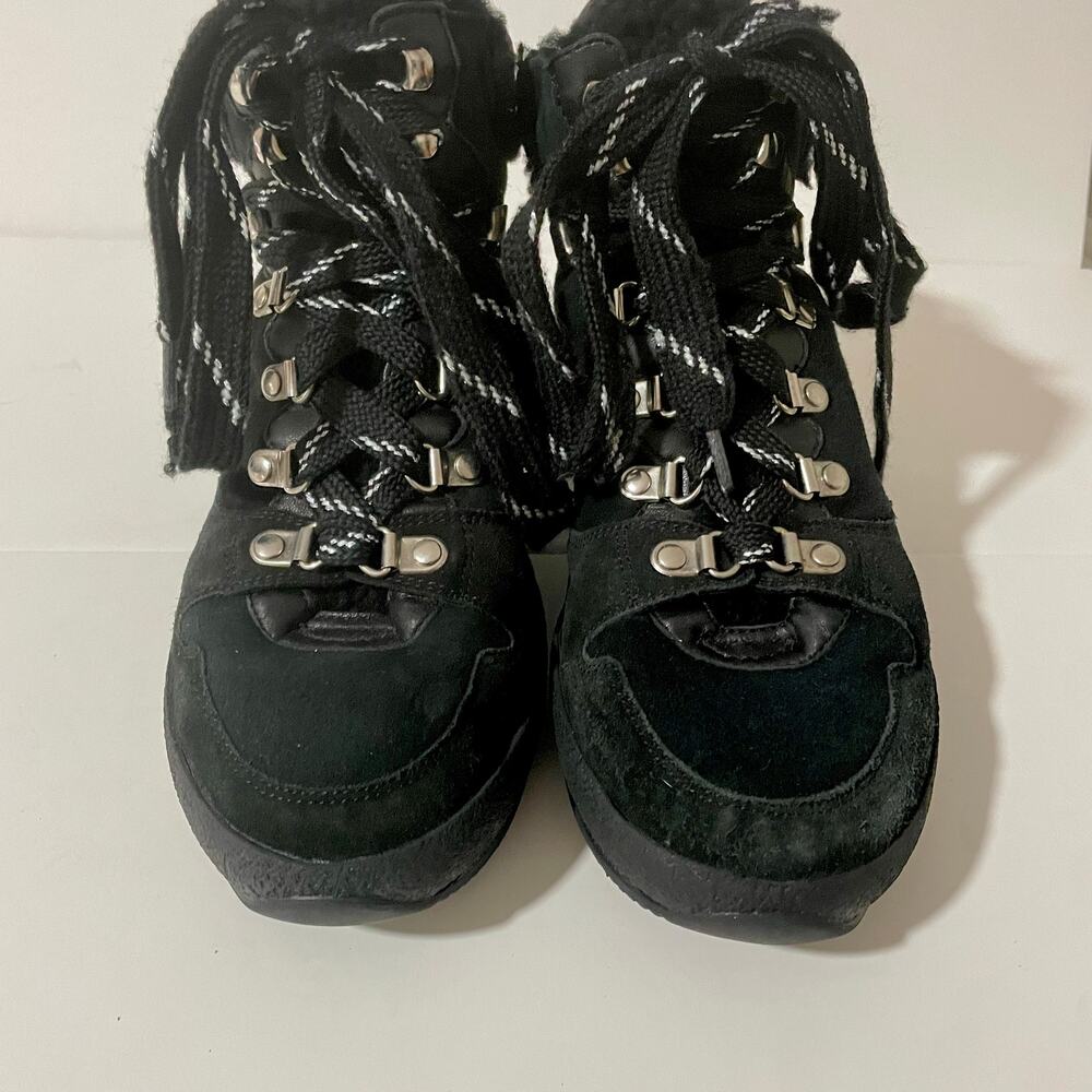 Isabel Marant Outdoor Sherpa Black Boots Hiking Winter Brendta Suede Lug Sole 38 - Picture 6 of 15